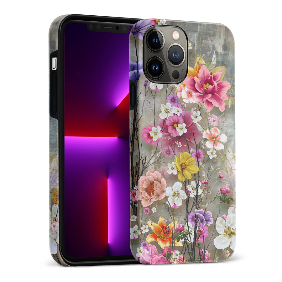 iPhone 13 Pro Max Tropical Paradise Painted Flowers Phone Case