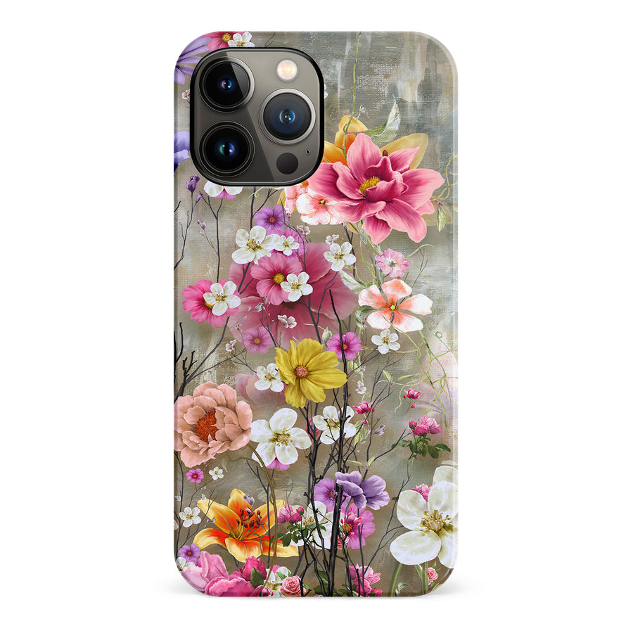 iPhone 13 Pro Max Tropical Paradise Painted Flowers Phone Case