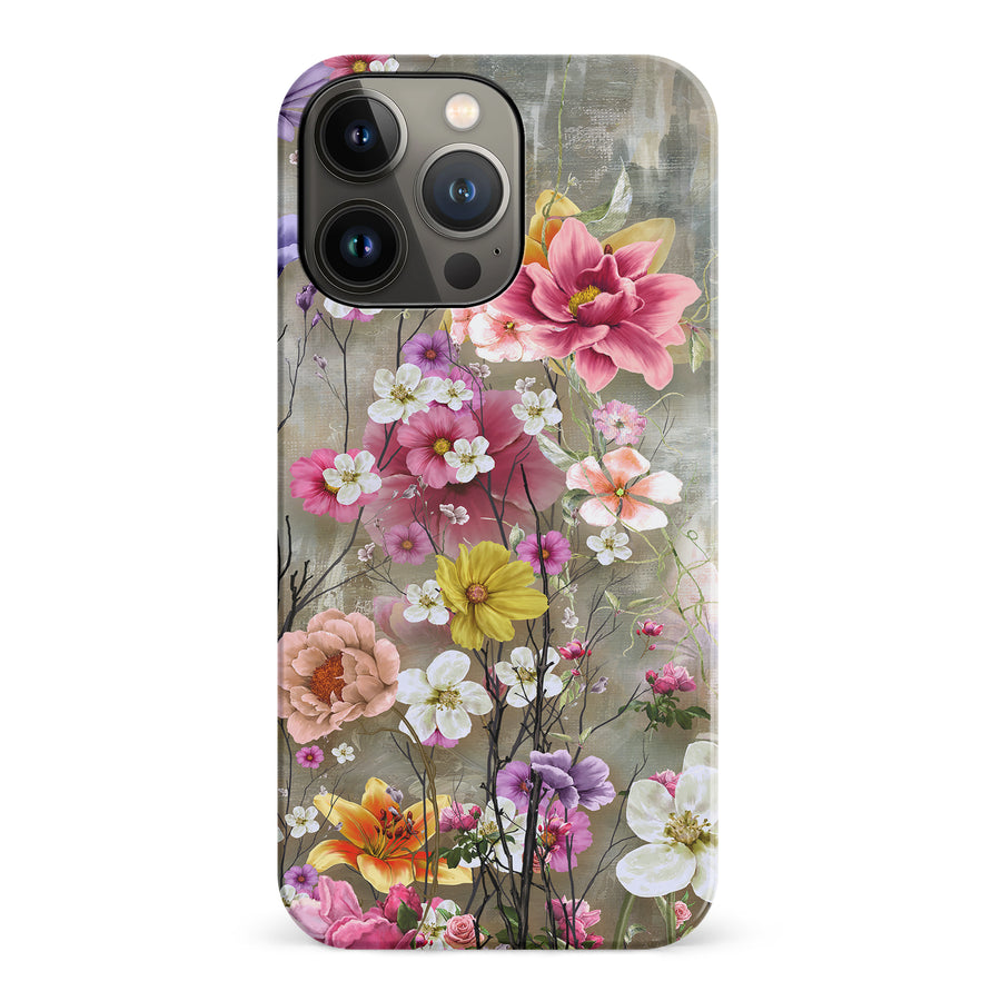 iPhone 14 Pro Tropical Paradise Painted Flowers Phone Case