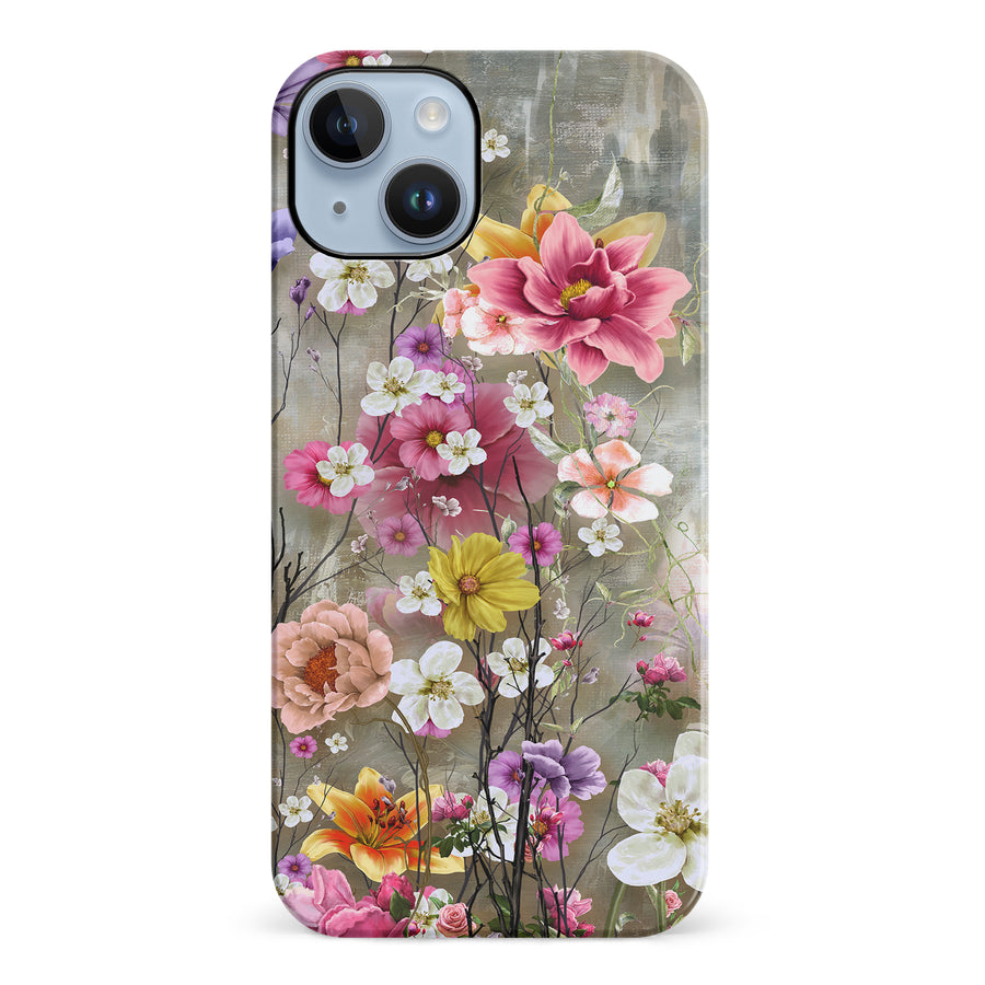 iPhone 14 Plus Tropical Paradise Painted Flowers Phone Case