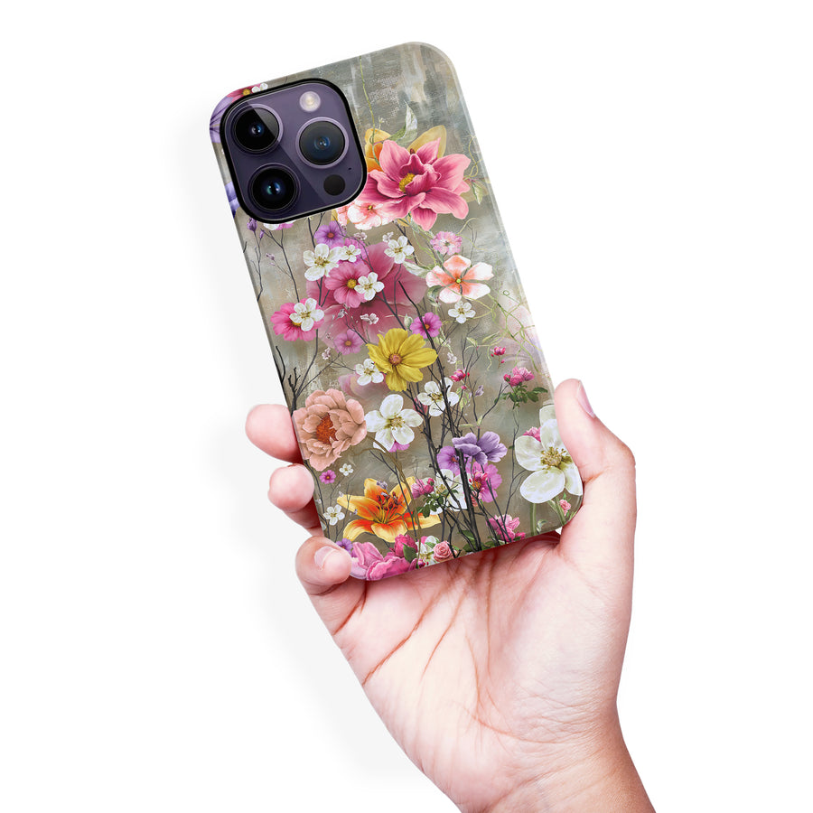 iPhone 14 Pro Max Tropical Paradise Painted Flowers Phone Case