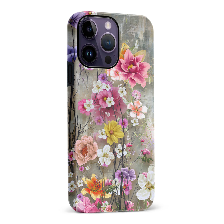 iPhone 14 Pro Max Tropical Paradise Painted Flowers Phone Case