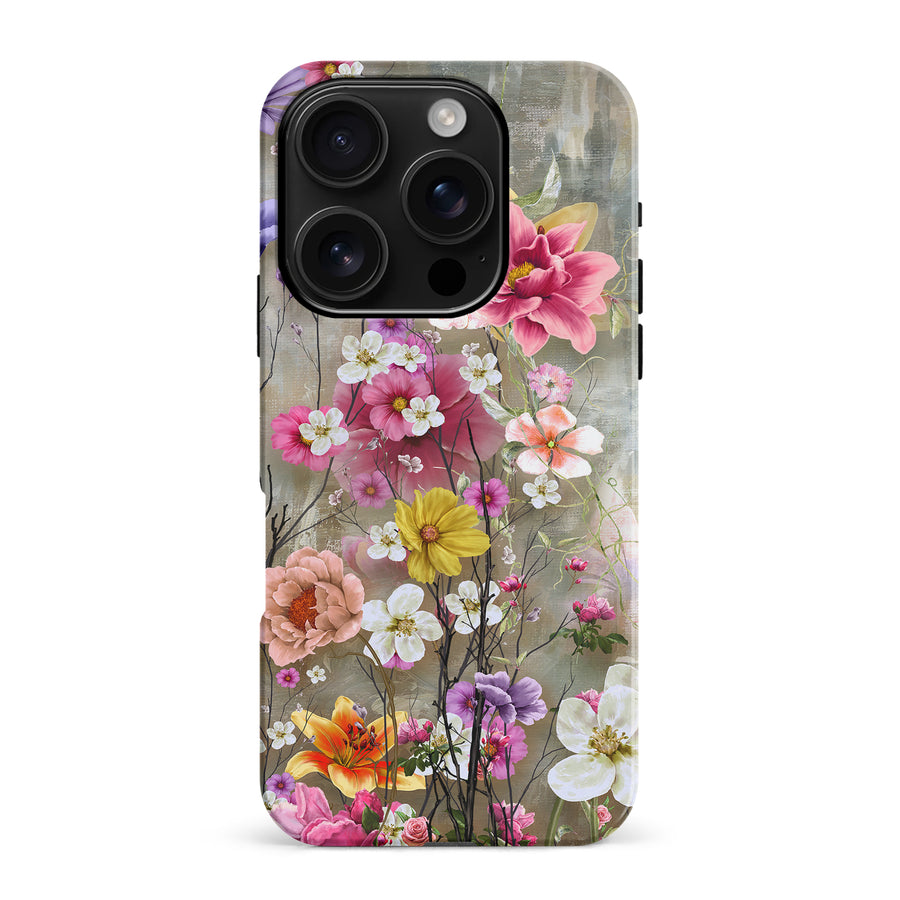 iPhone 16 Pro Max Tropical Paradise Painted Flowers Phone Case