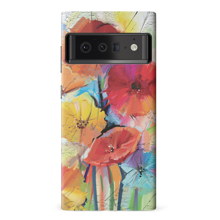 Google Pixel 6 Pro Fusion of Flora Painted Flowers Phone Case
