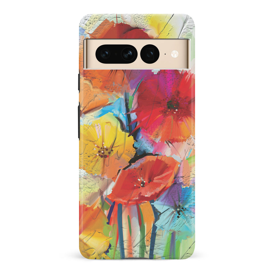 Google Pixel 7 Pro Fusion of Flora Painted Flowers Phone Case