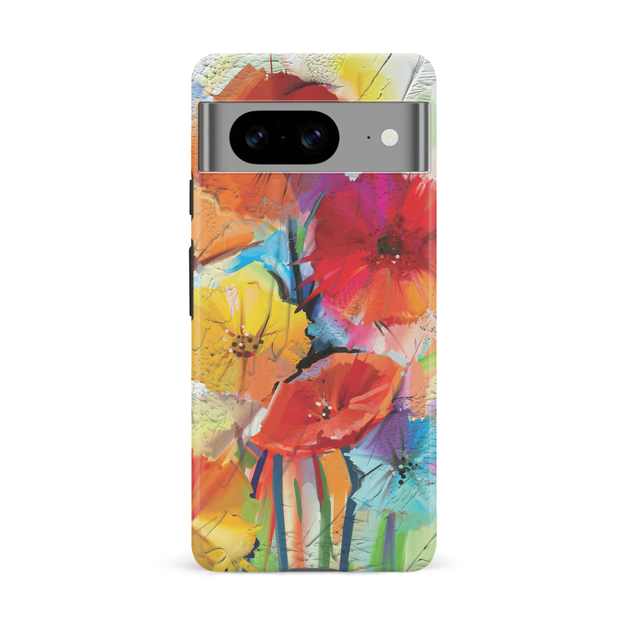 Google Pixel 8 Fusion of Flora Painted Flowers Phone Case