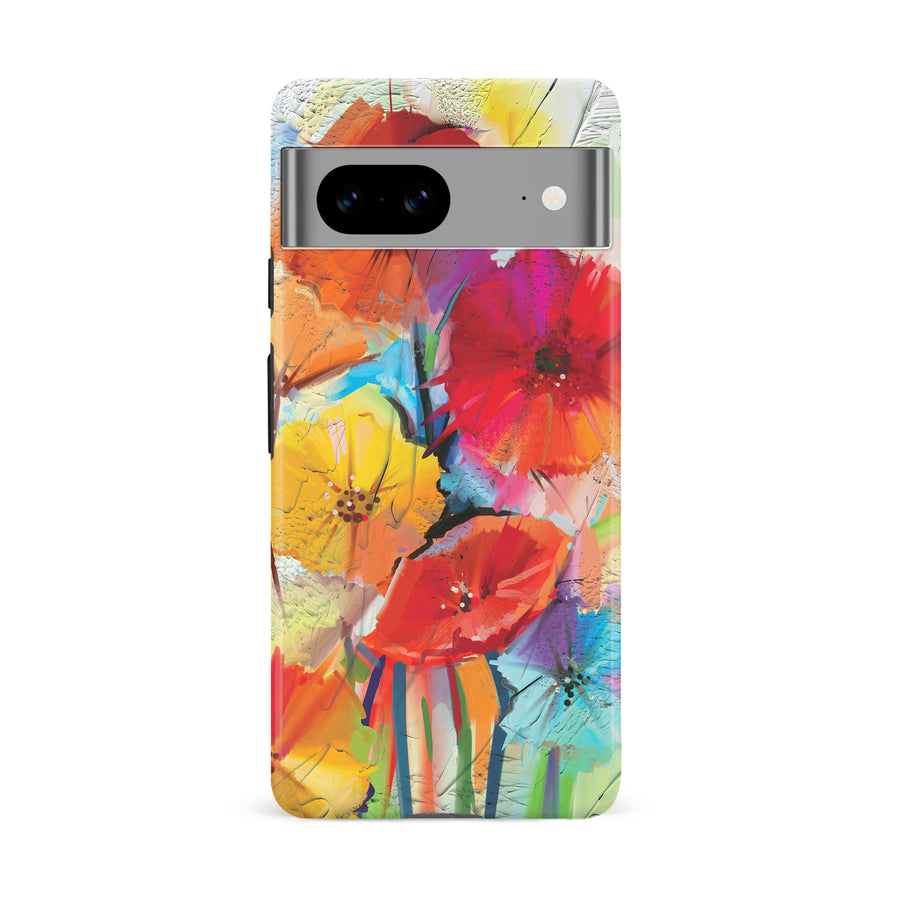 Google Pixel 8A Fusion of Flora Painted Flowers Phone Case