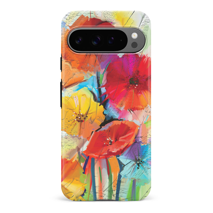 Google Pixel 9 Pro Fusion of Flora Painted Flowers Phone Case