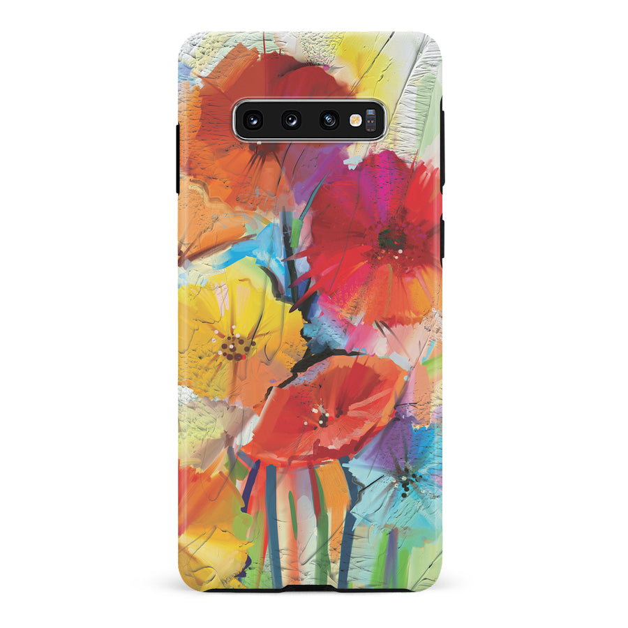 Samsung Galaxy S10 Fusion of Flora Painted Flowers Phone Case