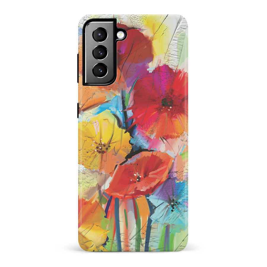 Samsung Galaxy S21 Plus Fusion of Flora Painted Flowers Phone Case