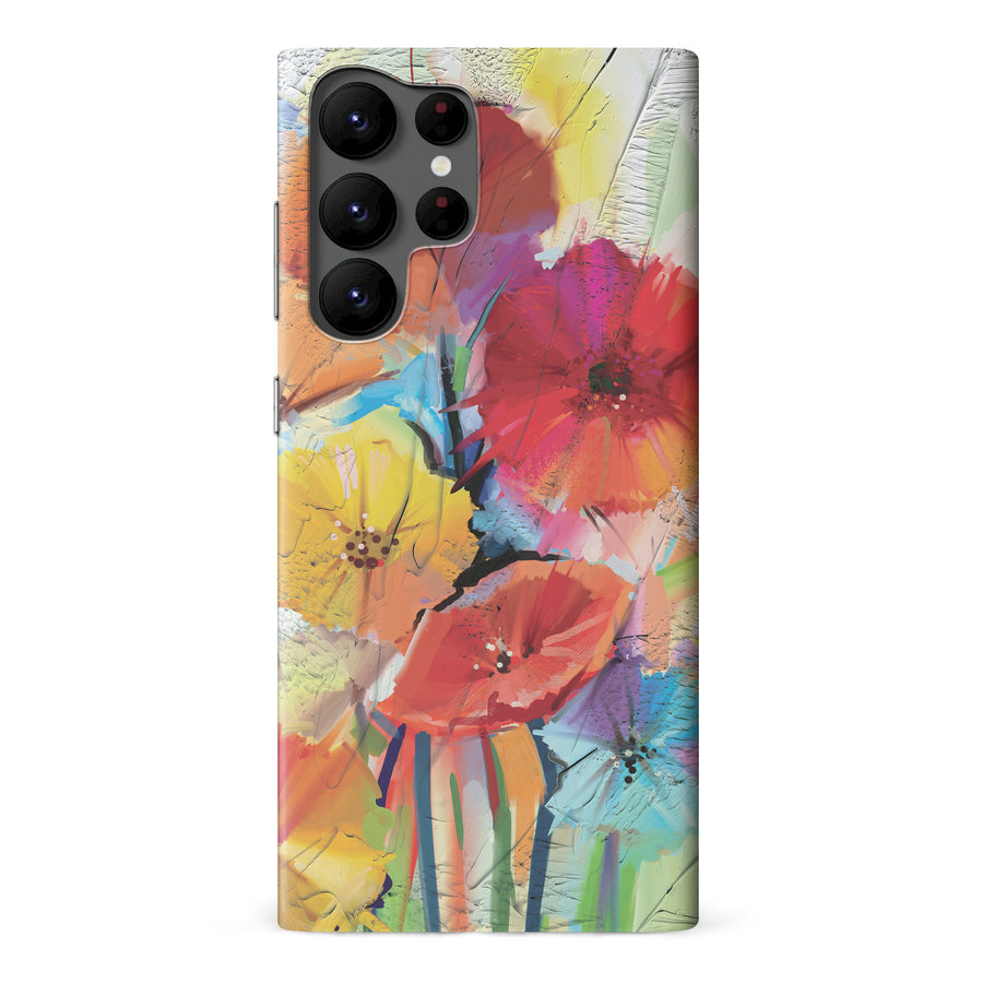 Samsung Galaxy S22 Ultra Fusion of Flora Painted Flowers Phone Case