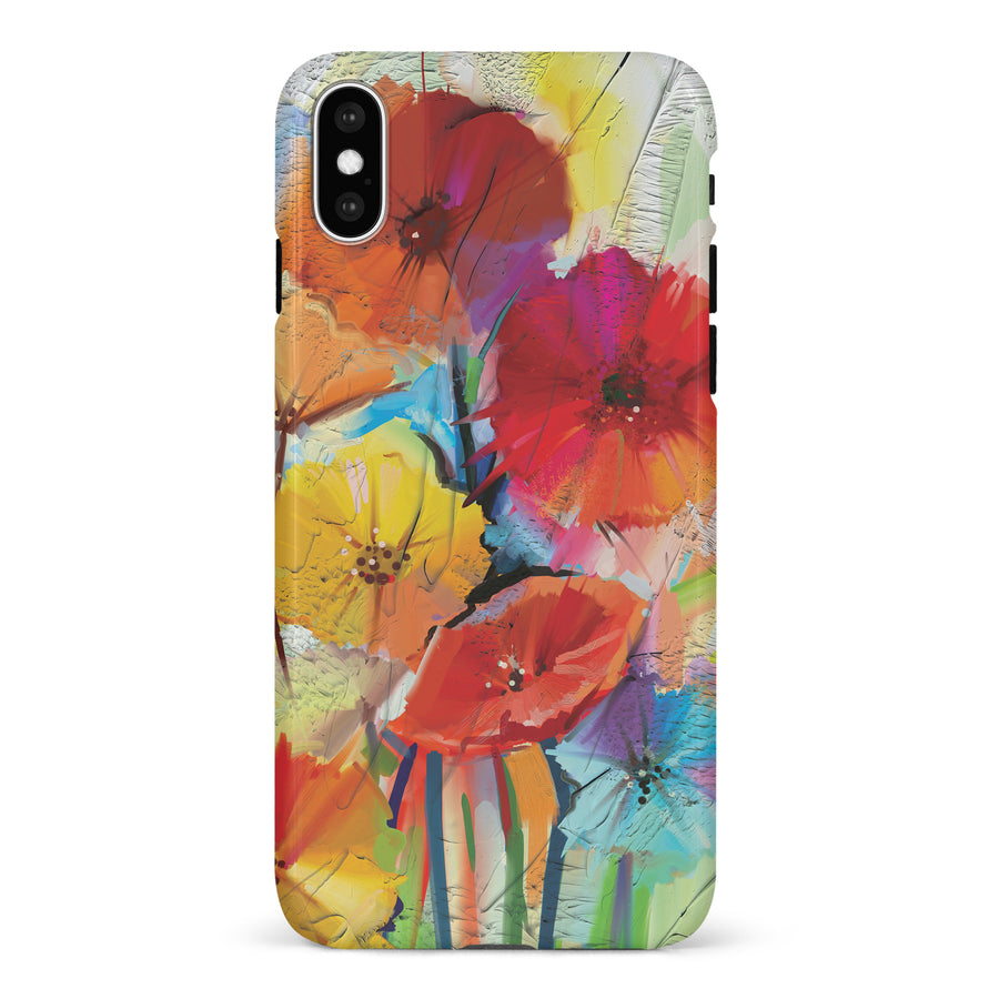 iPhone X/XS Fusion of Flora Painted Flowers Phone Case
