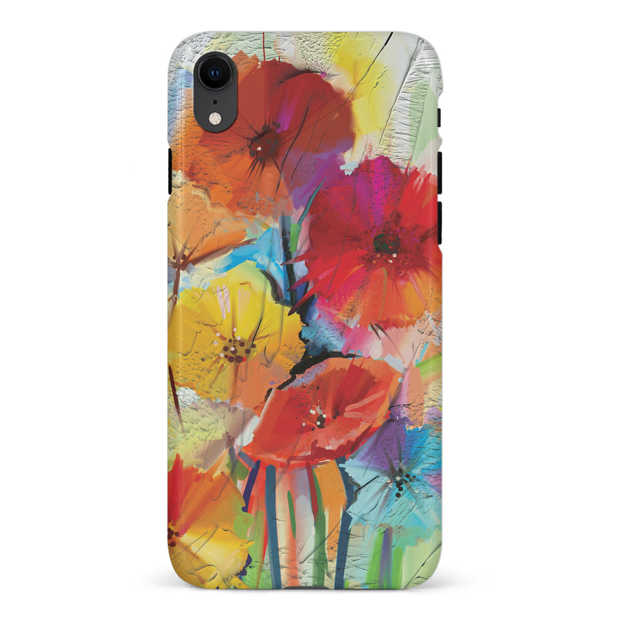 iPhone XR Fusion of Flora Painted Flowers Phone Case