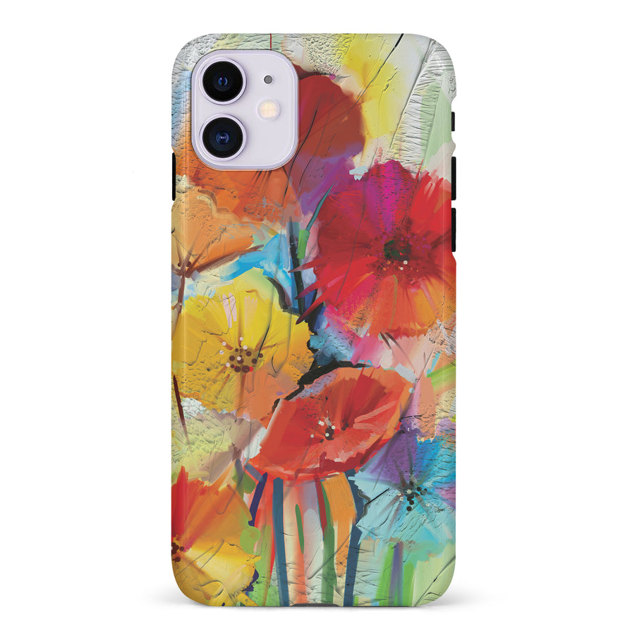 iPhone 11 Fusion of Flora Painted Flowers Phone Case