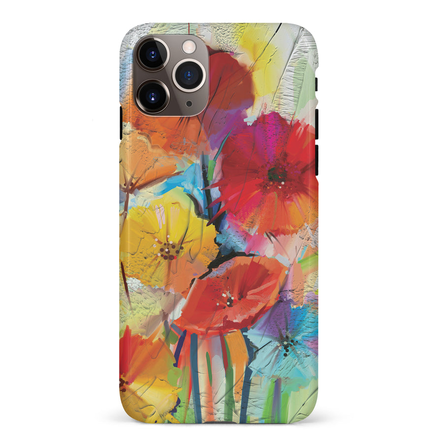 iPhone 11 Pro Max Fusion of Flora Painted Flowers Phone Case
