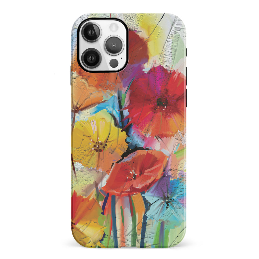 iPhone 12 Fusion of Flora Painted Flowers Phone Case