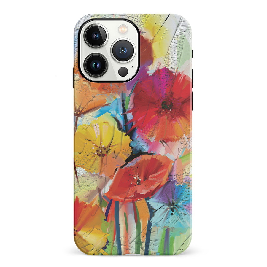 iPhone 13 Pro Fusion of Flora Painted Flowers Phone Case