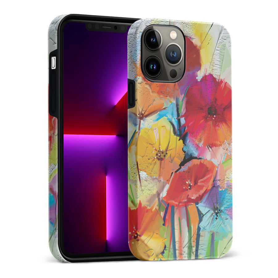 iPhone 13 Pro Max Fusion of Flora Painted Flowers Phone Case