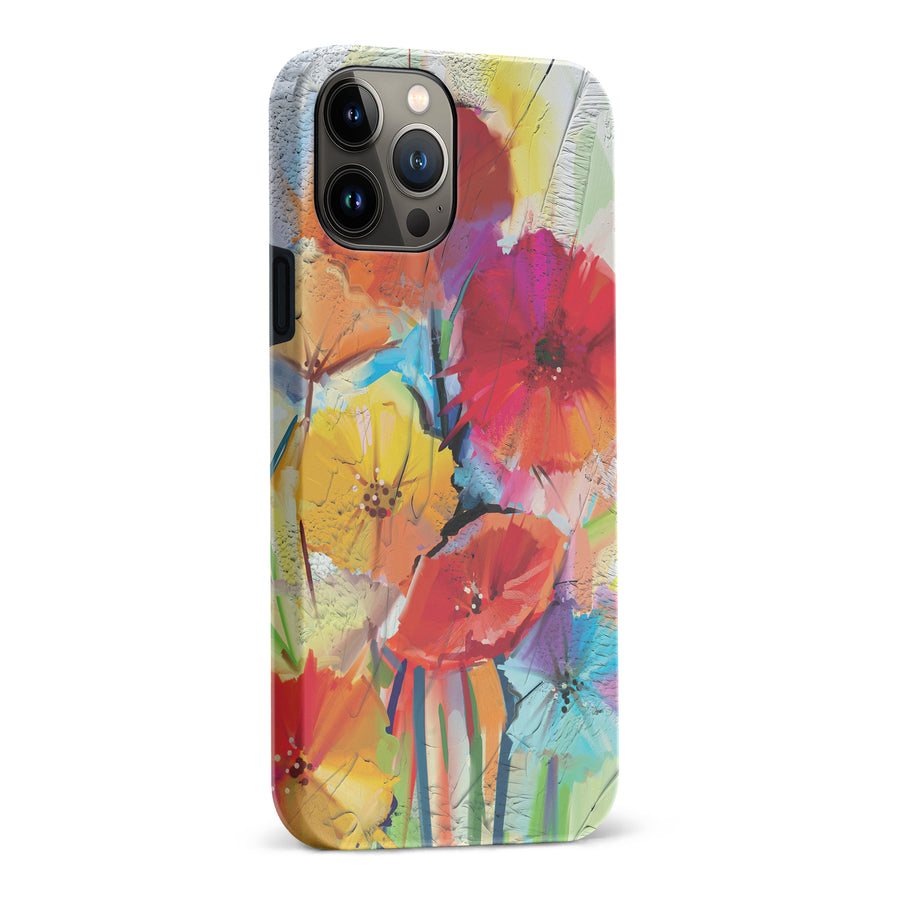 iPhone 13 Pro Max Fusion of Flora Painted Flowers Phone Case