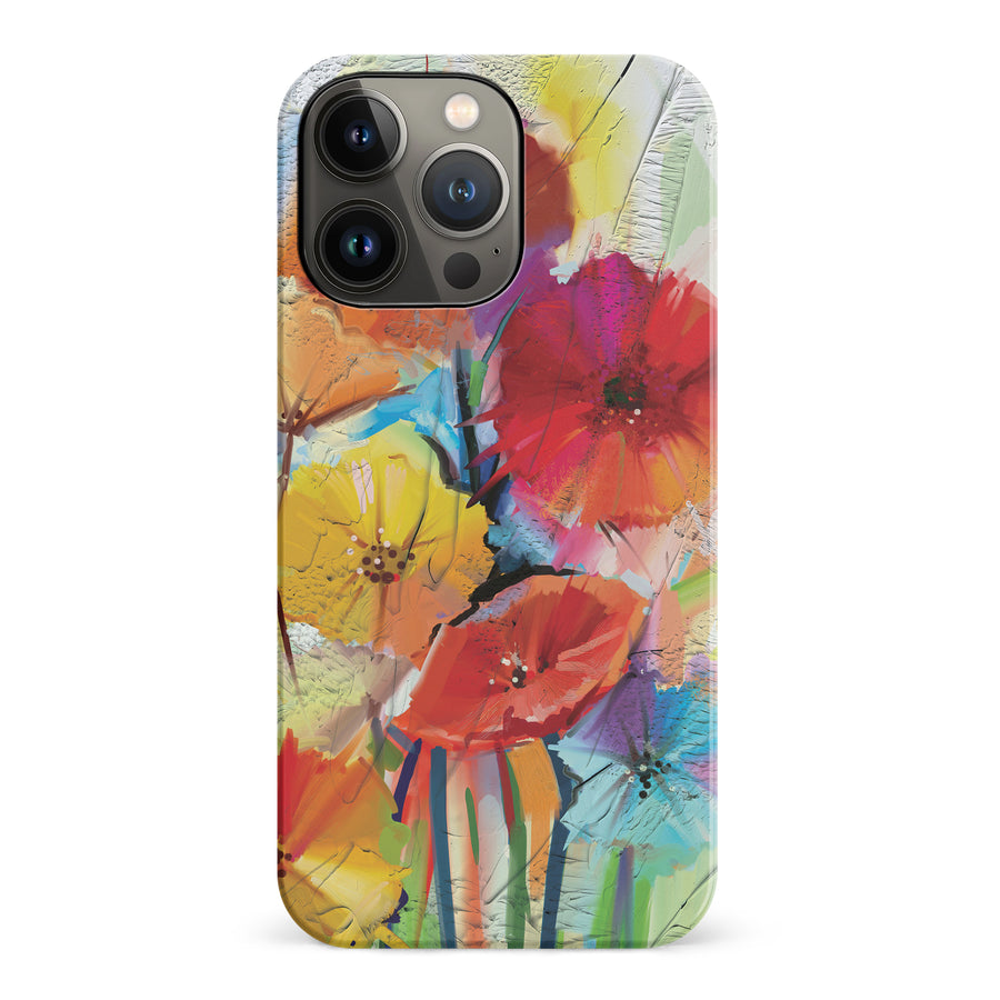 iPhone 14 Pro Fusion of Flora Painted Flowers Phone Case