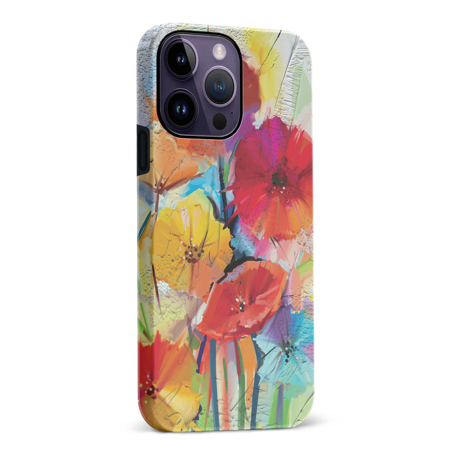 iPhone 14 Pro Max Fusion of Flora Painted Flowers Phone Case