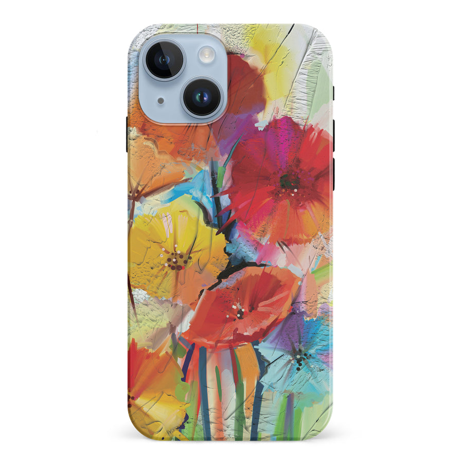 iPhone 15 Fusion of Flora Painted Flowers Phone Case