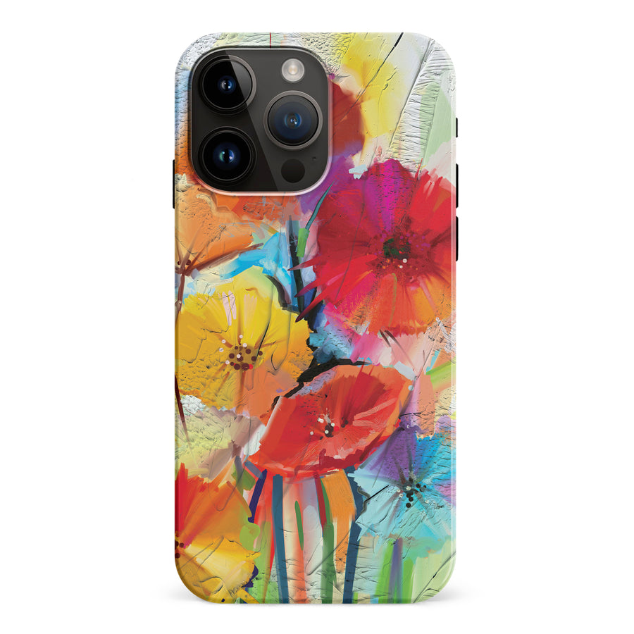 iPhone 15 Pro Max Fusion of Flora Painted Flowers Phone Case