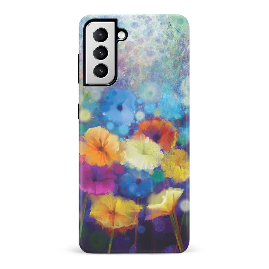 Samsung Galaxy S21 Blossoms Painted Flowers Phone Case