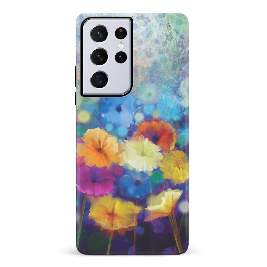 Samsung Galaxy S21 Ultra Blossoms Painted Flowers Phone Case