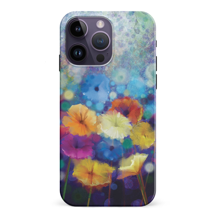 iPhone 15 Pro Blossoms Painted Flowers Phone Case