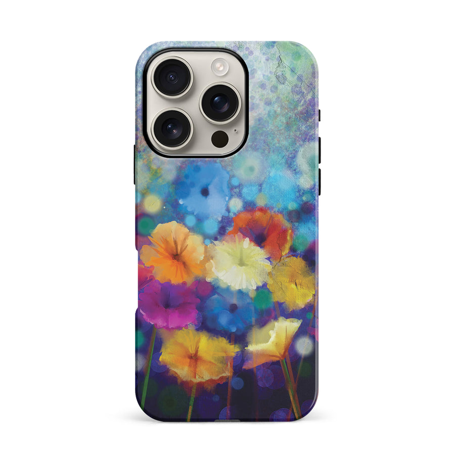 iPhone 16 Pro Blossoms Painted Flowers Phone Case