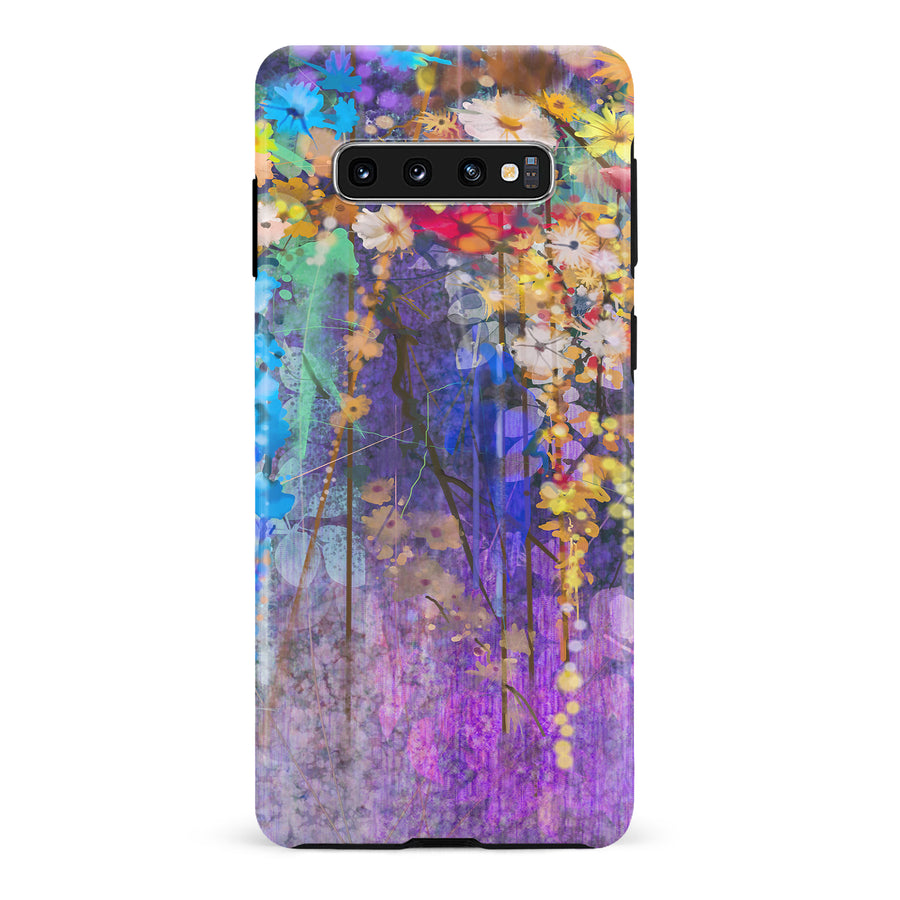 Samsung Galaxy S10 Watercolor Painted Flowers Phone Case