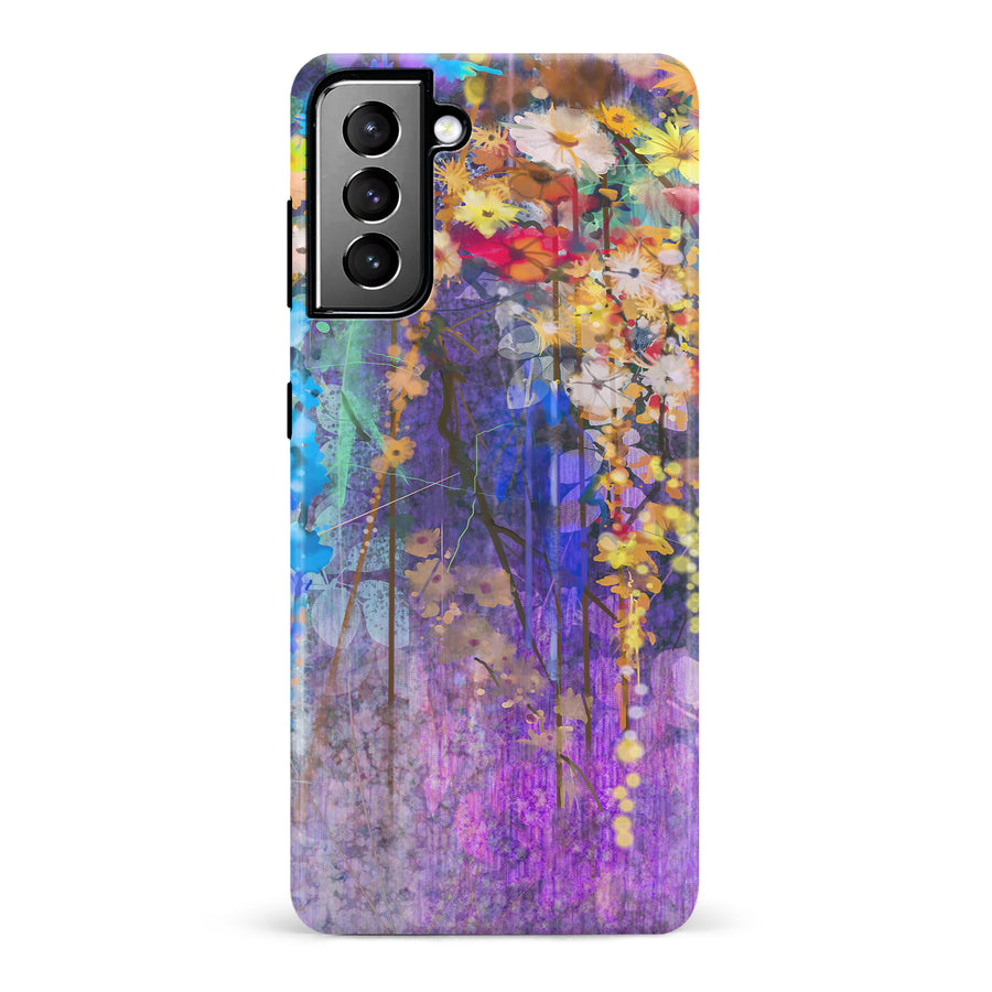 Samsung Galaxy S21 Plus Watercolor Painted Flowers Phone Case