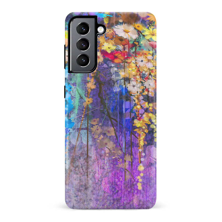 Samsung Galaxy S22 Watercolor Painted Flowers Phone Case