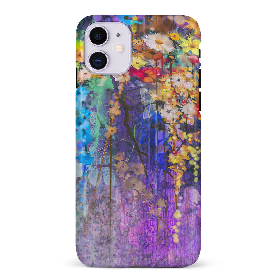 iPhone 11 Watercolor Painted Flowers Phone Case