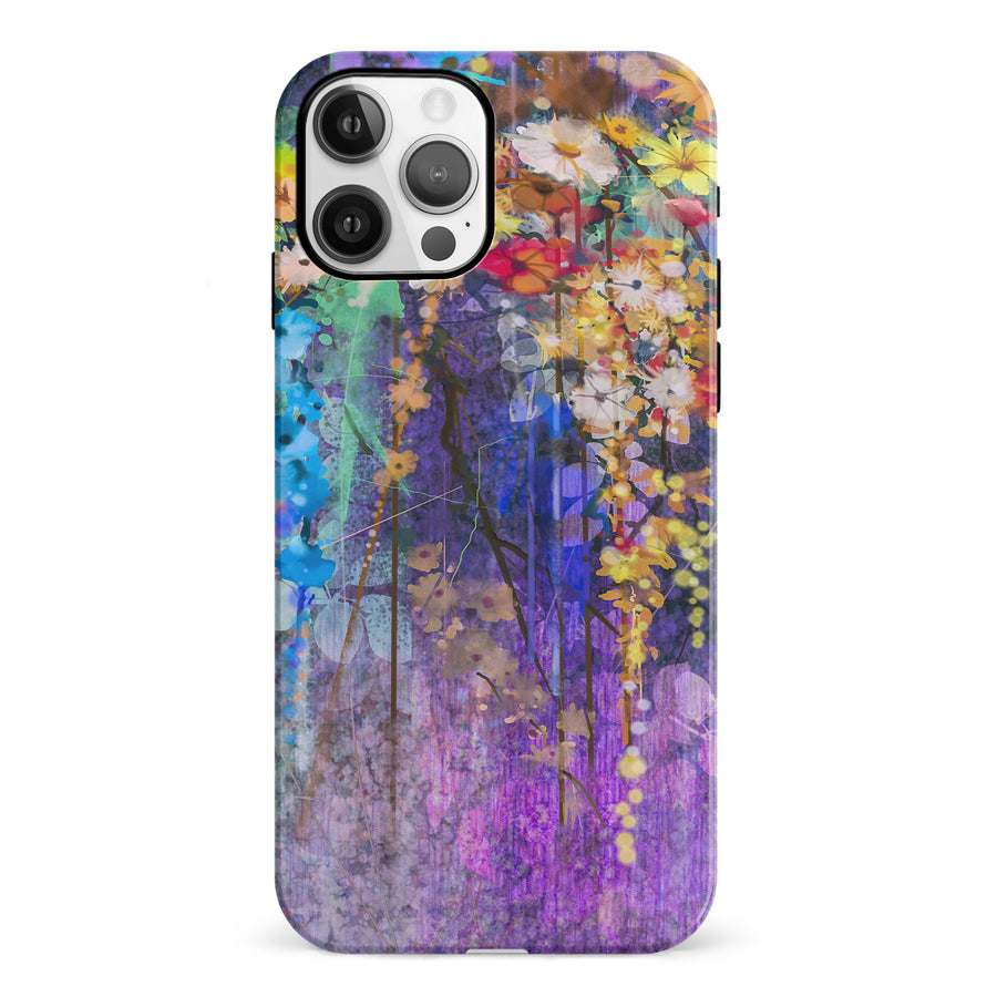 iPhone 12 Watercolor Painted Flowers Phone Case