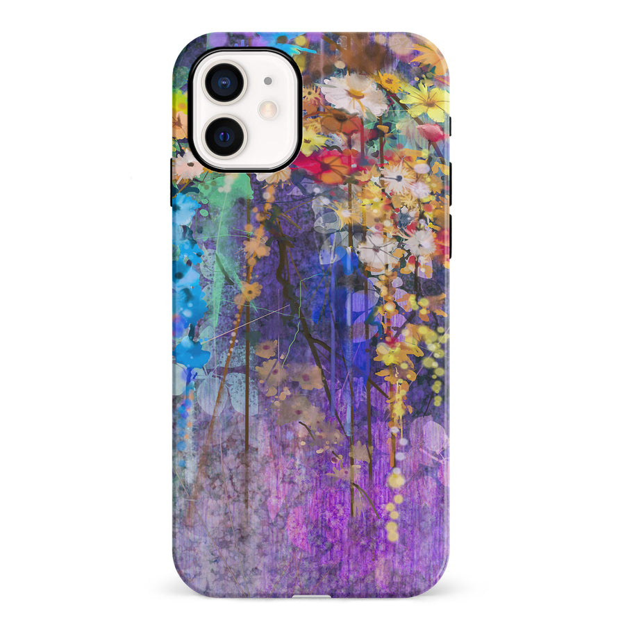 iPhone 12 Mini Watercolor Painted Flowers Phone Case