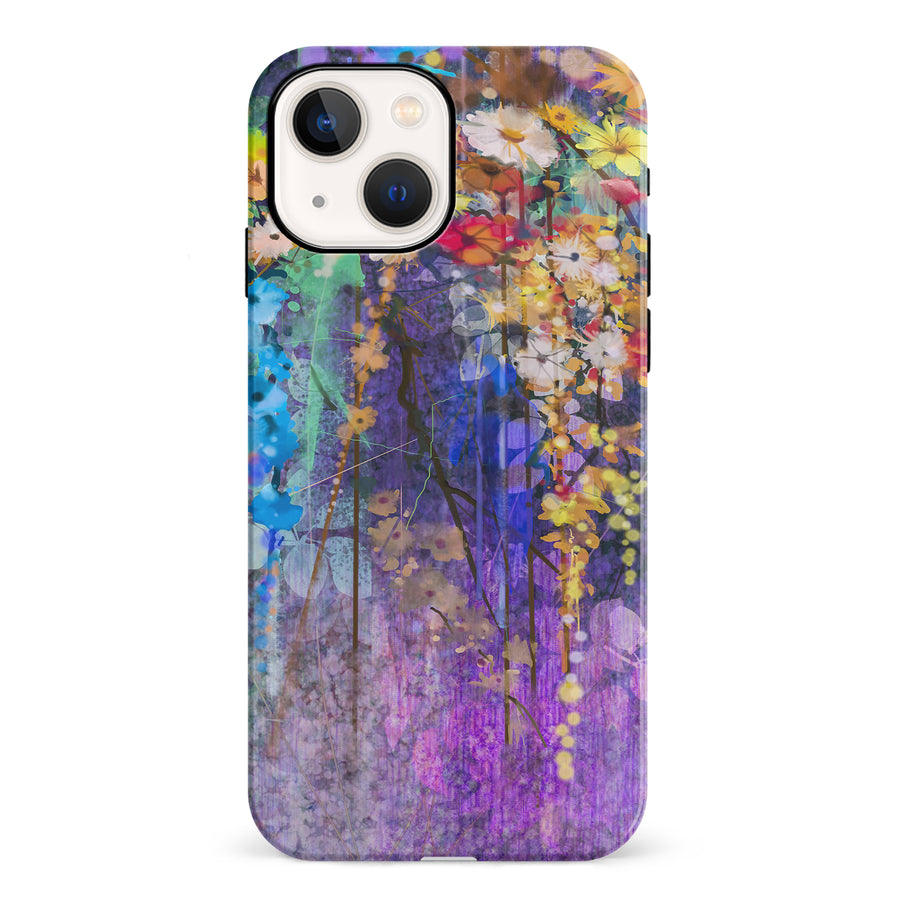 iPhone 13 Mini Watercolor Painted Flowers Phone Case
