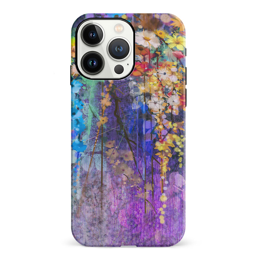 iPhone 13 Pro Watercolor Painted Flowers Phone Case