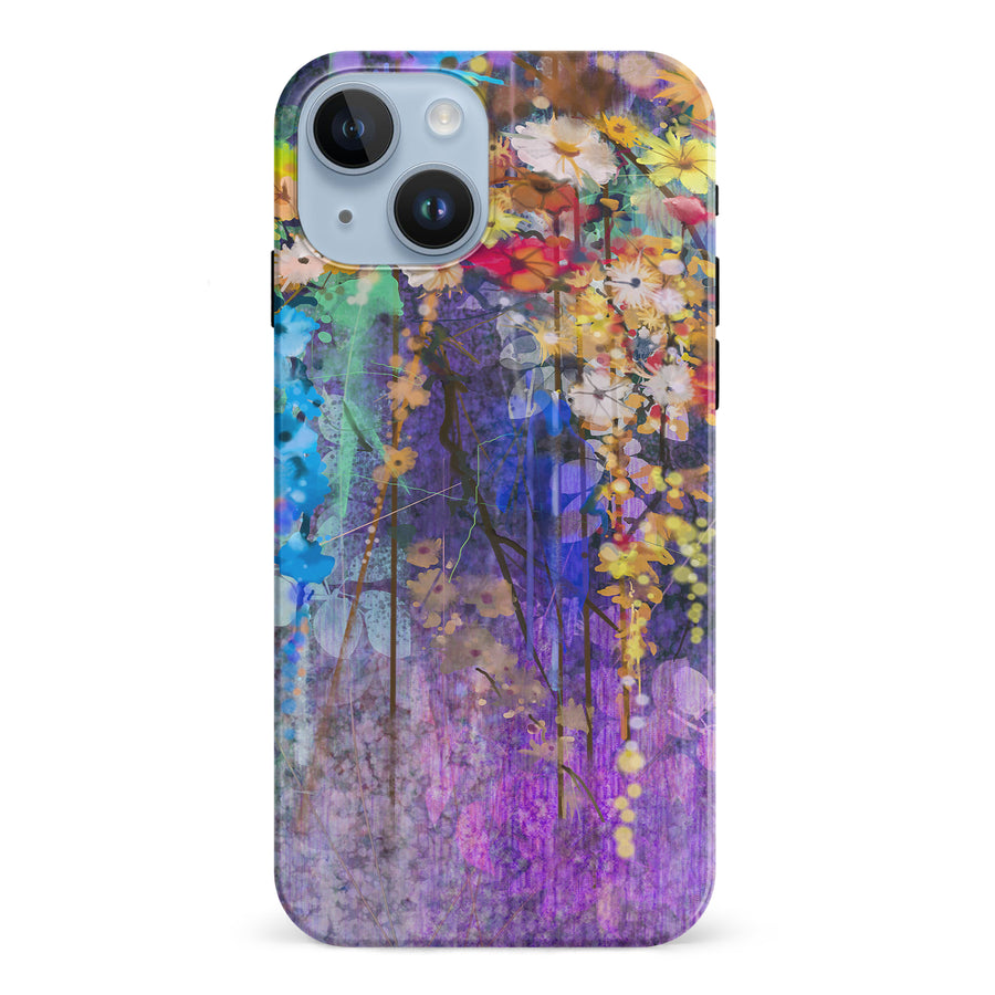 iPhone 15  Watercolor Painted Flowers Phone Case