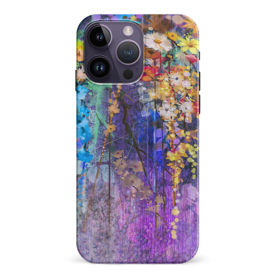 iPhone 15 Pro Watercolor Painted Flowers Phone Case
