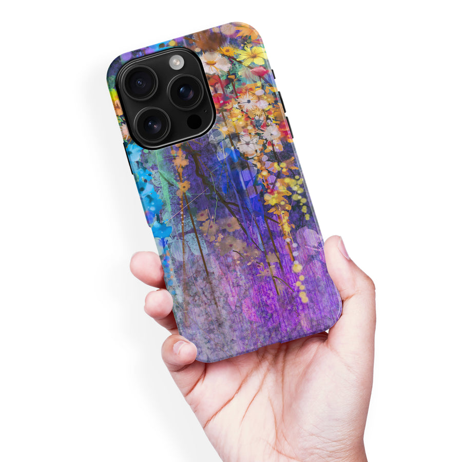 iPhone 16 Pro Max Watercolor Painted Flowers Phone Case