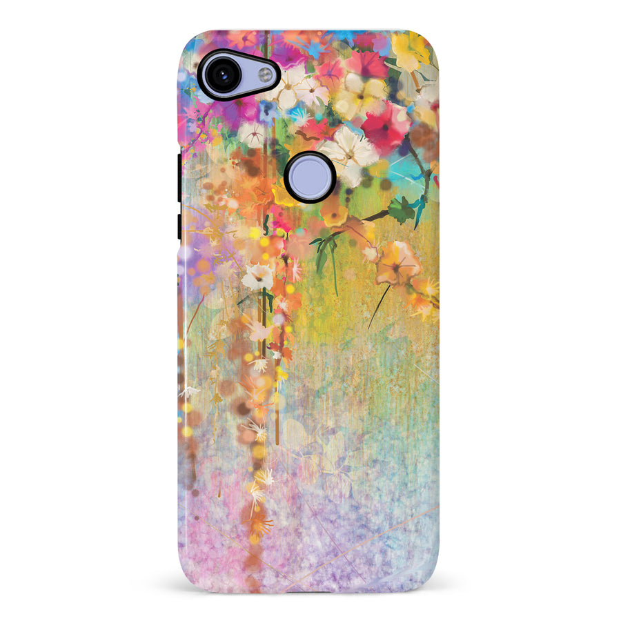 Google Pixel 3A XL Midnight Bloom Painted Flowers Phone Case