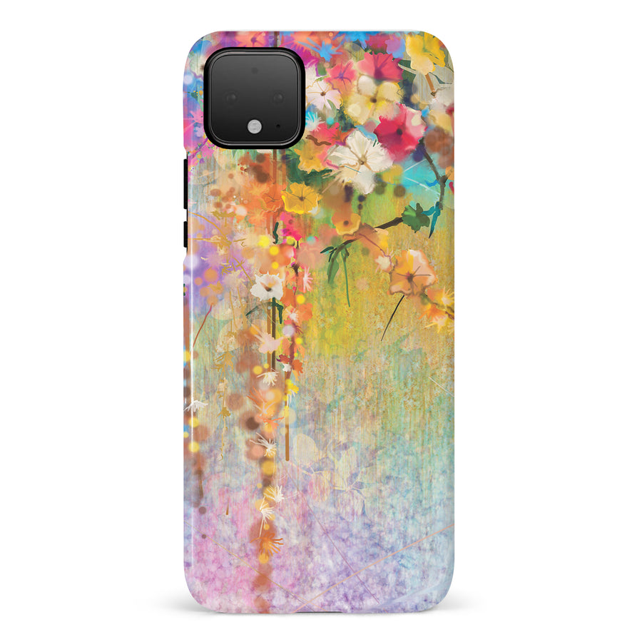 Google Pixel 4 Midnight Bloom Painted Flowers Phone Case