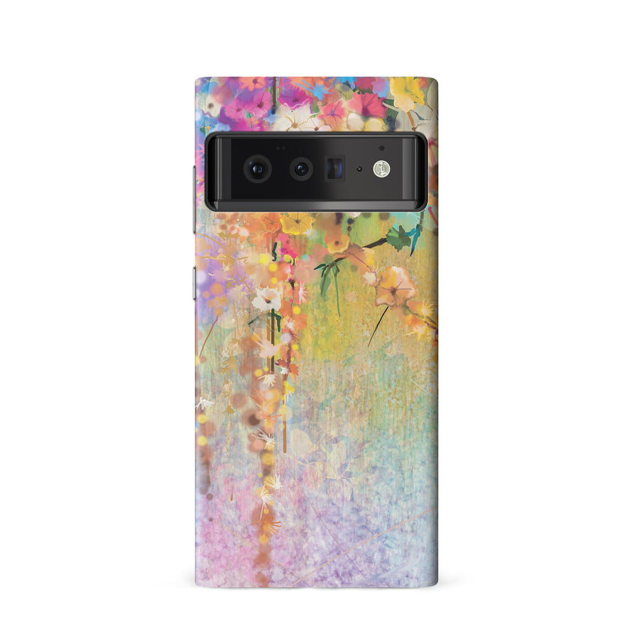 Google Pixel 6 Midnight Bloom Painted Flowers Phone Case
