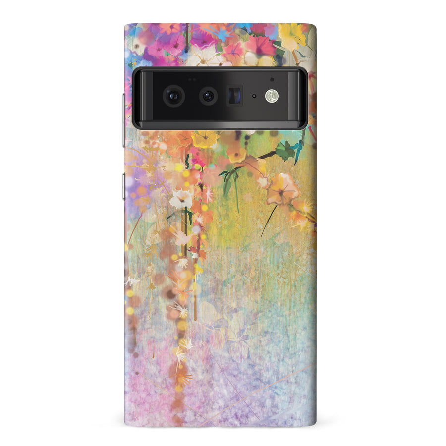 Google Pixel 6 Pro Midnight Bloom Painted Flowers Phone Case