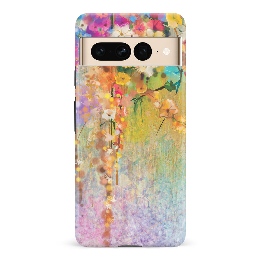 Google Pixel 7 Pro Midnight Bloom Painted Flowers Phone Case