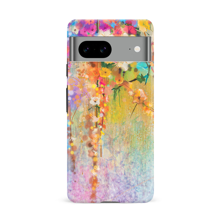 Google Pixel 8A Midnight Bloom Painted Flowers Phone Case