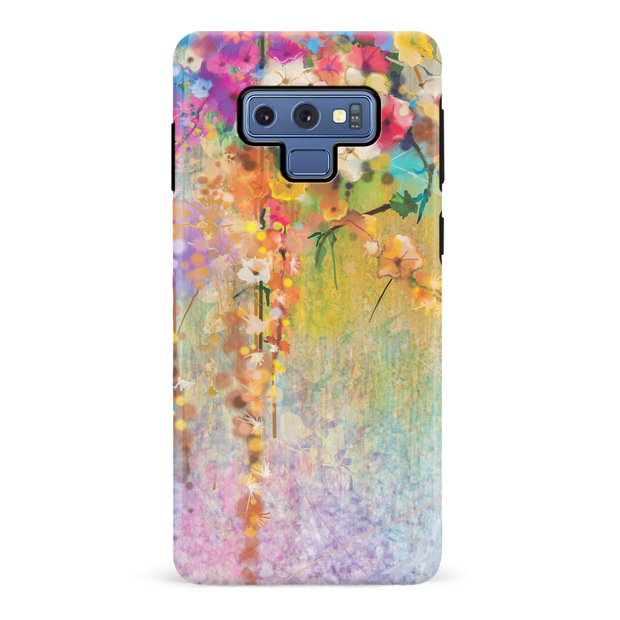 Samsung Galaxy Note 9 Midnight Bloom Painted Flowers Phone Case