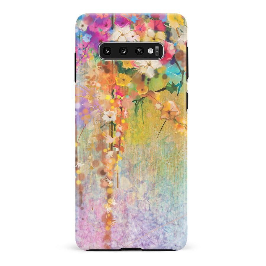 Samsung Galaxy S10 Plus Midnight Bloom Painted Flowers Phone Case